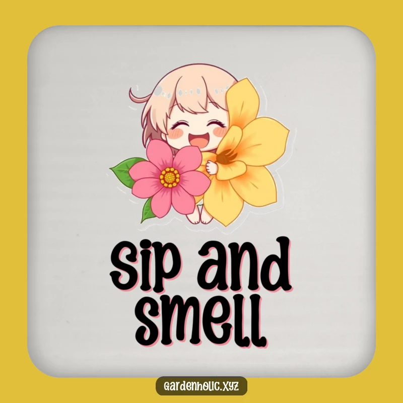 Funny Giggling Flower Coaster: Protect Surfaces with Floral Humor