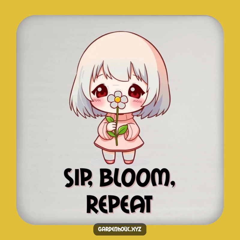 Funny Blooming Flower Coaster: Character Drink Accessory, Perfect Funny Gift for Plant Lovers