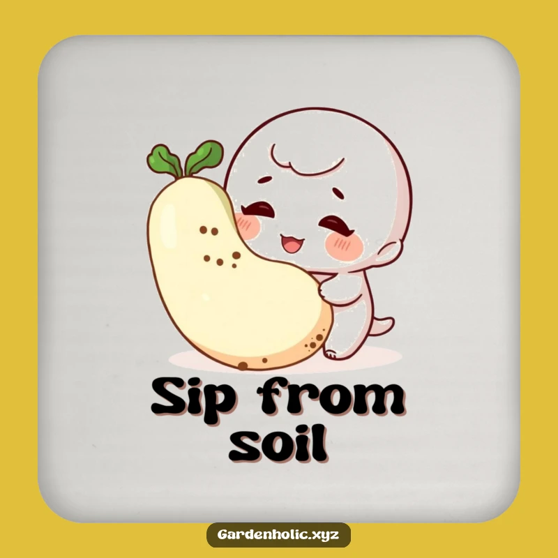 Funny Gardener Coaster: Protect Surfaces with Earthy Humor