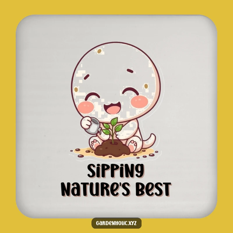 Funny Garden Coaster Set: Happy Sprout Mats for Plant-Themed Decor