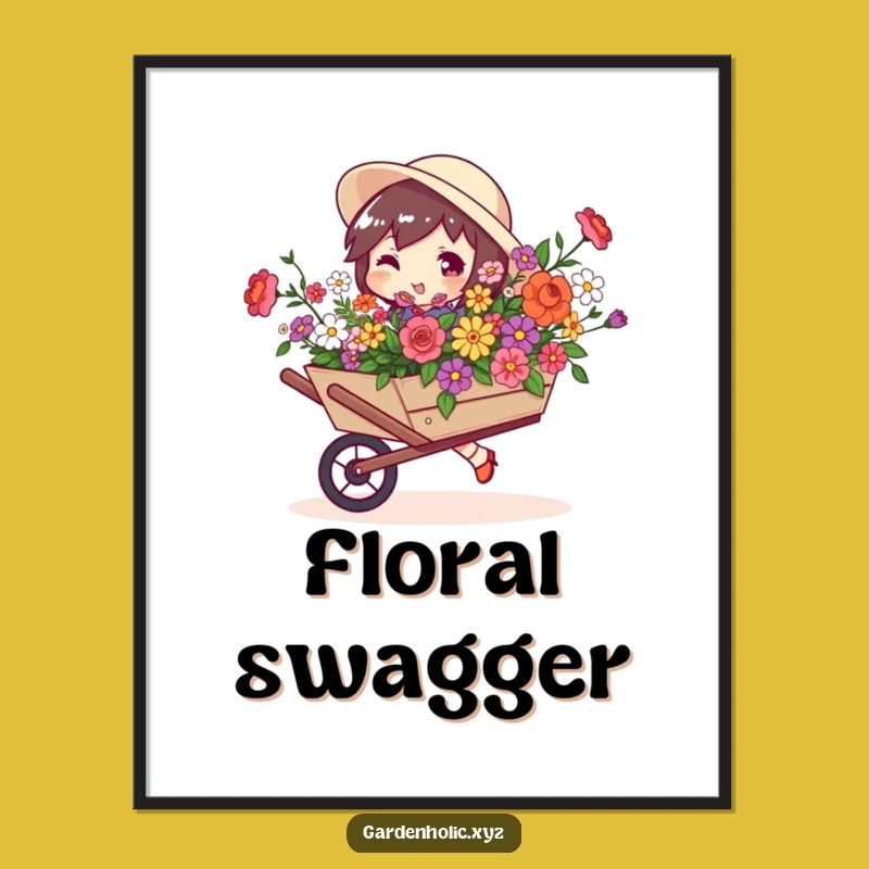 Funny Blooming Swagger Poster: Vibrant Floral Wall Art