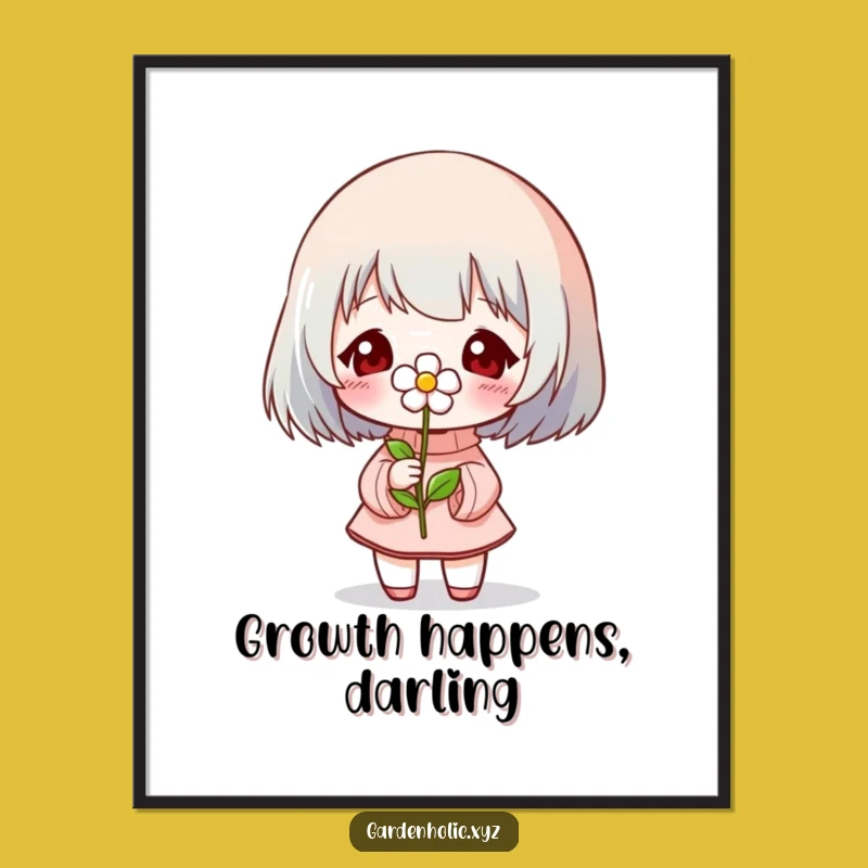 Funny Blooming Flower Poster: Inspiring Character Art, Perfect Funny Gift for Home Decor