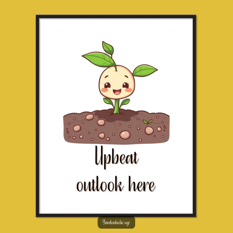 Funny Sprout Poster: Cheerful Garden Art, A Whimsical Funny Gift!