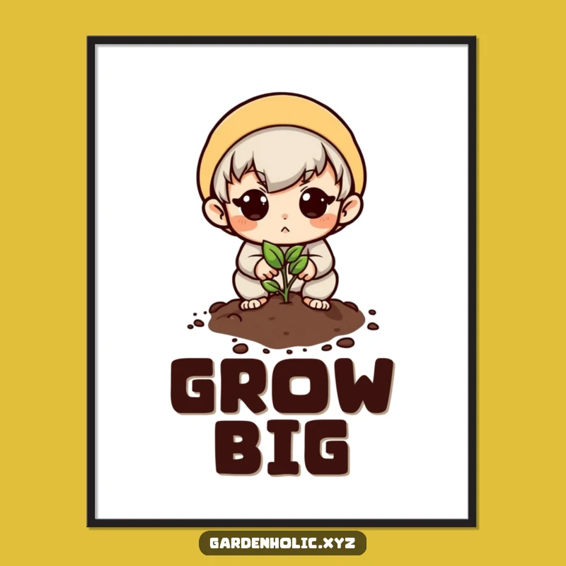 Funny Hopeful Planter Poster: Seed Planting Art, Motivational Gift!