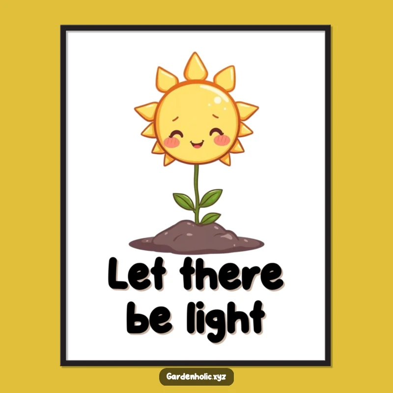 Funny Sun Plant Art Print - Cheerful Sunshine Wall Decor Gift