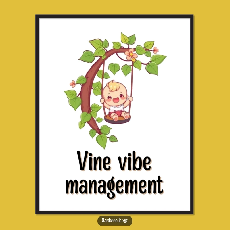 Funny Adventure Poster: Vine Sliding Art, Perfect Playful Gift Decor