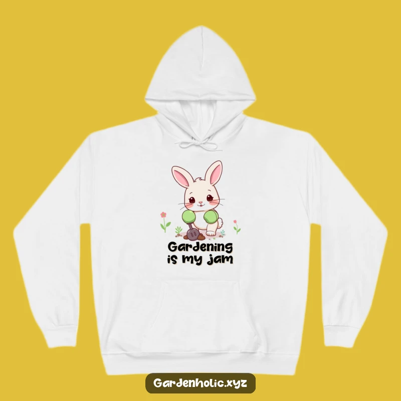 Funny Bunny Gardener Hoodie: Cozy & Cute Bunny Digging Happily, Awesome Garden Gift!