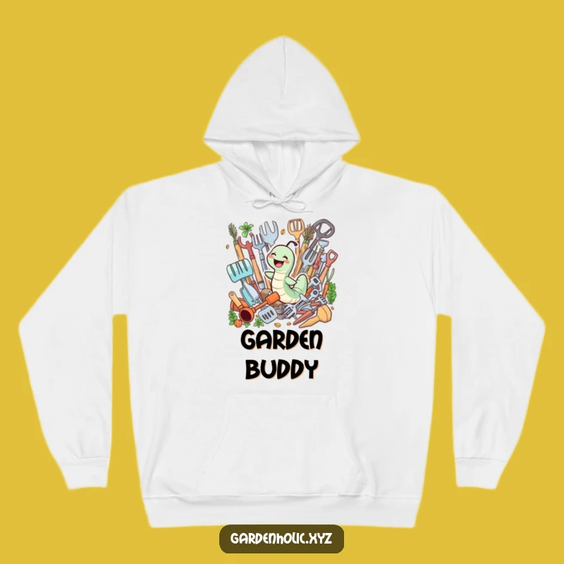 Funny Gardener Worm Hoodie: Cozy Joy, Tool Adventure, Ideal Funny Gift