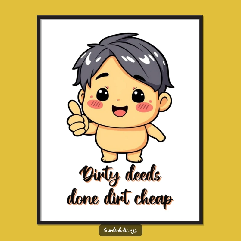 Funny Free Printable Wall Art: Dirt Smudge Character Thumbs Up Art