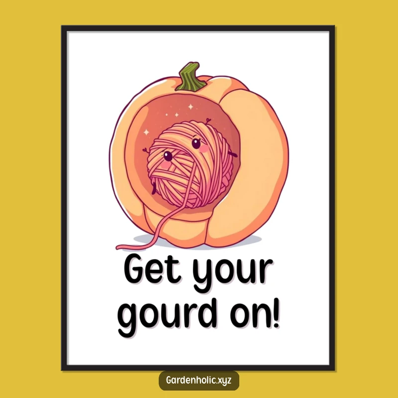 Free Printable Funny Yarn Pumpkin Wall Art - Whimsical Downloadable Decor