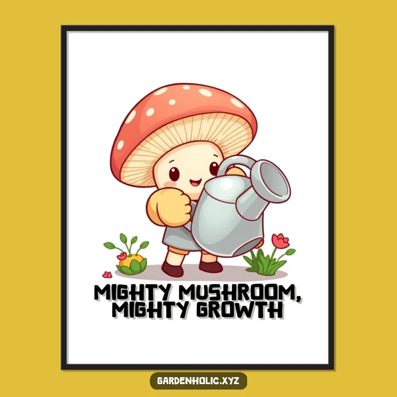 Free Printable Gardener Wall Art: Mushroom's Struggle Downloadable Decor