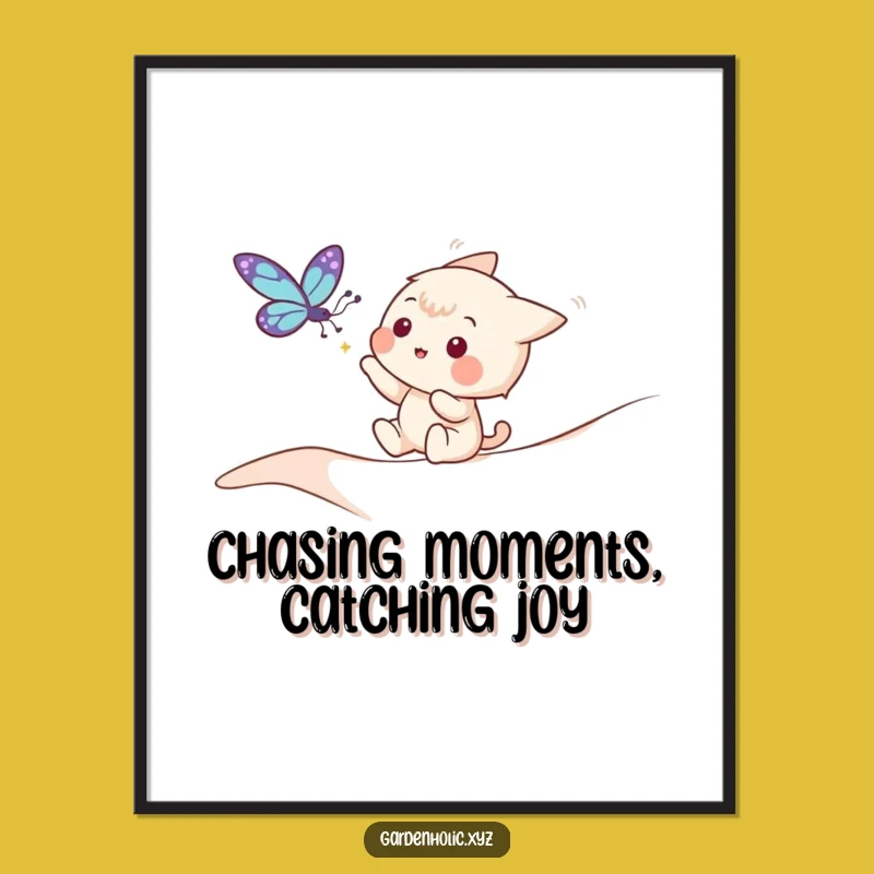 Free Printable Wall Art: Butterfly Chase Character, Hilarious Digital Download!