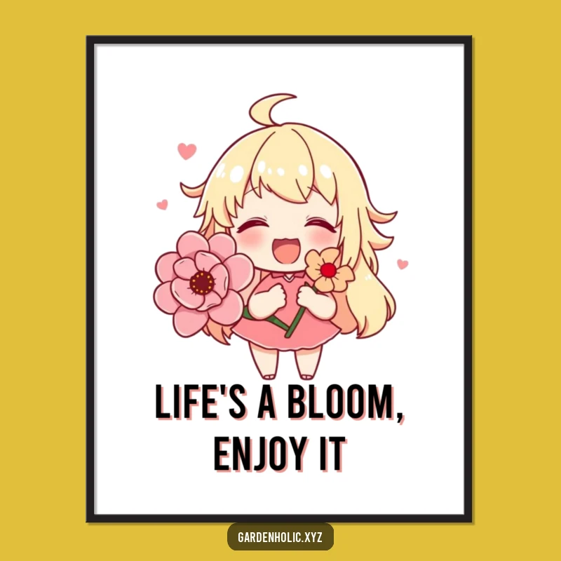 Free Printable Wall Art: Cute Flower Character Funny Downloadable Decor