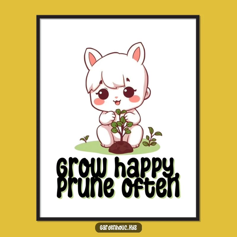 Free Printable Wall Art: Focused Gardener - Funny Digital Download Gift