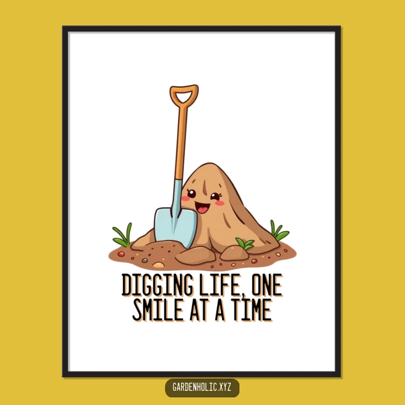 Free Printable Wall Art: Happy Trowel Garden - Whimsical Downloadable Decor