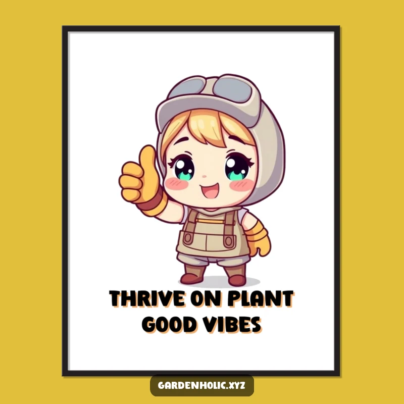 Free Printable Wall Art: Thumbs Up Gardener Downloadable Art Gift