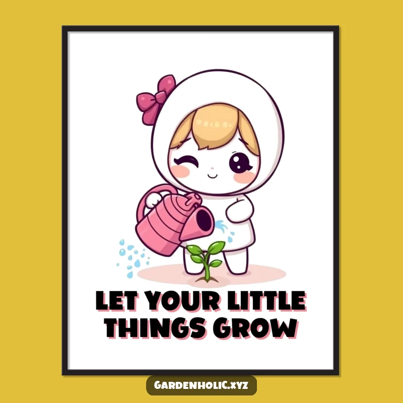 Free Printable Wall Art Watering Can Sprout - Cute Downloadable Decor