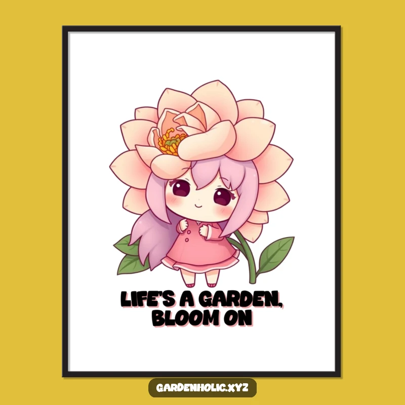 Funny Free Printable Wall Art: Floral Delight Character, Downloadable Art for Your Walls