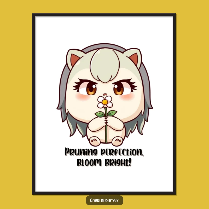 Funny Free Printable Wall Art: Focused Gardener Character - Grow Inspiration Decor