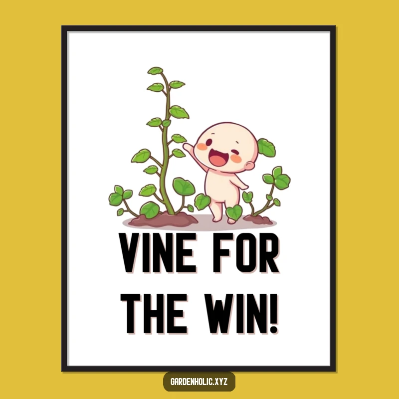 Funny Free Printable Wall Art: Growing Vine Character Downloadable Decor Gift