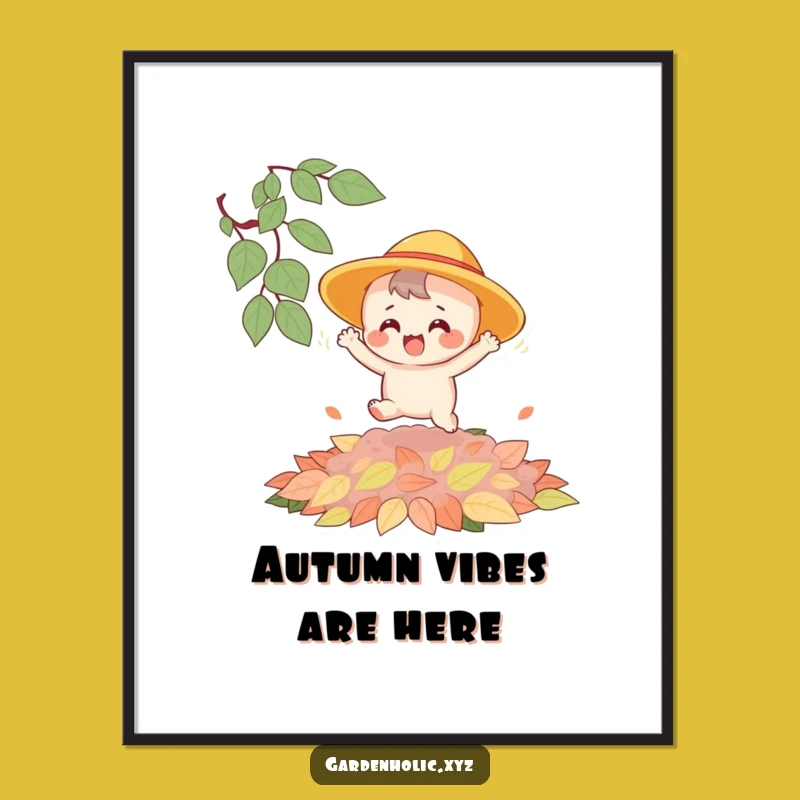 Funny Free Printable Wall Art: Joyful Leaf Bouncer - Downloadable Art