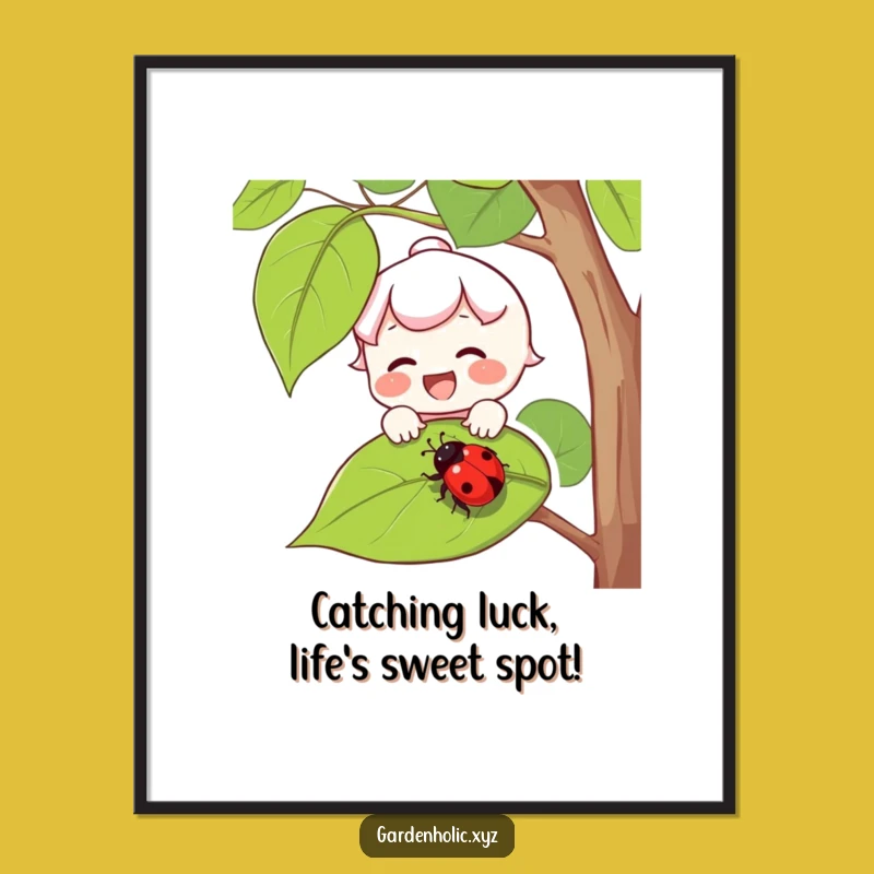 Funny Free Printable Wall Art: Joyful Nature Character - Catch Smiles Downloadable Decor