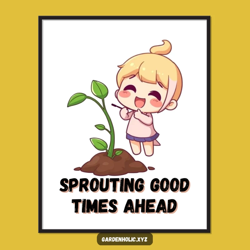 Funny Free Printable Wall Art: Joyful Sprout Character, Growth & Happiness Decor