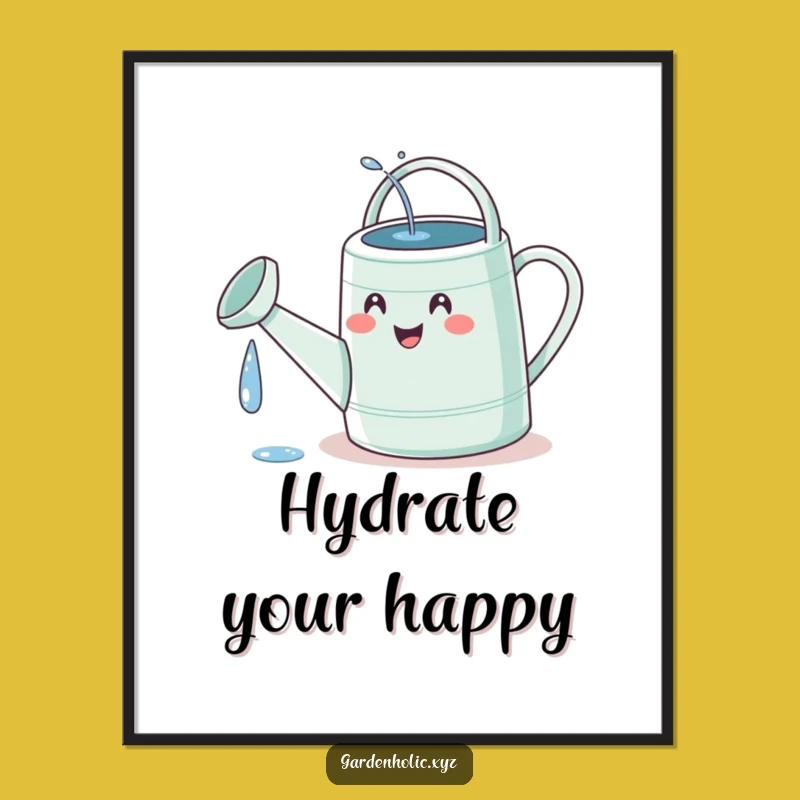Free Printable Funny Watering Can Wall Art - Whimsical Downloadable Decor