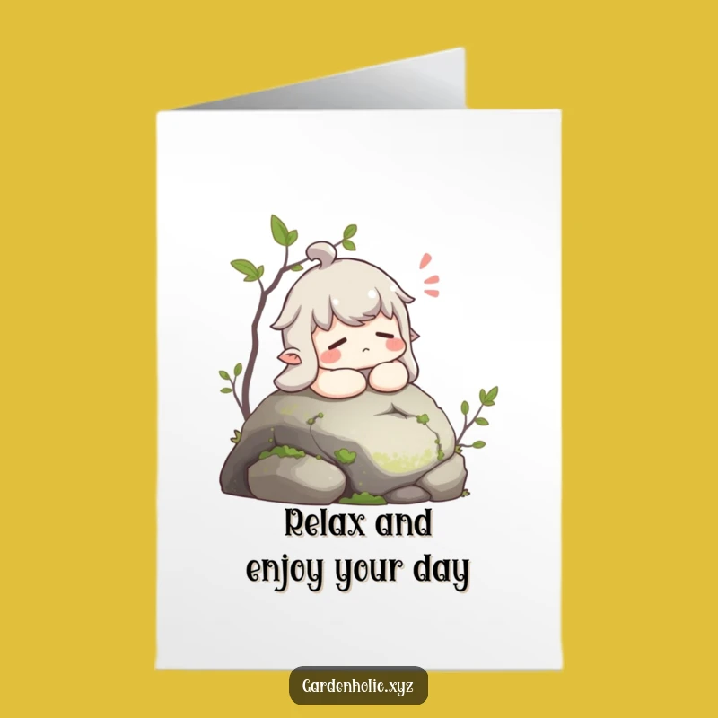 Free Printable Birthday Card: Relaxed Character, Calm Downloadable Gift