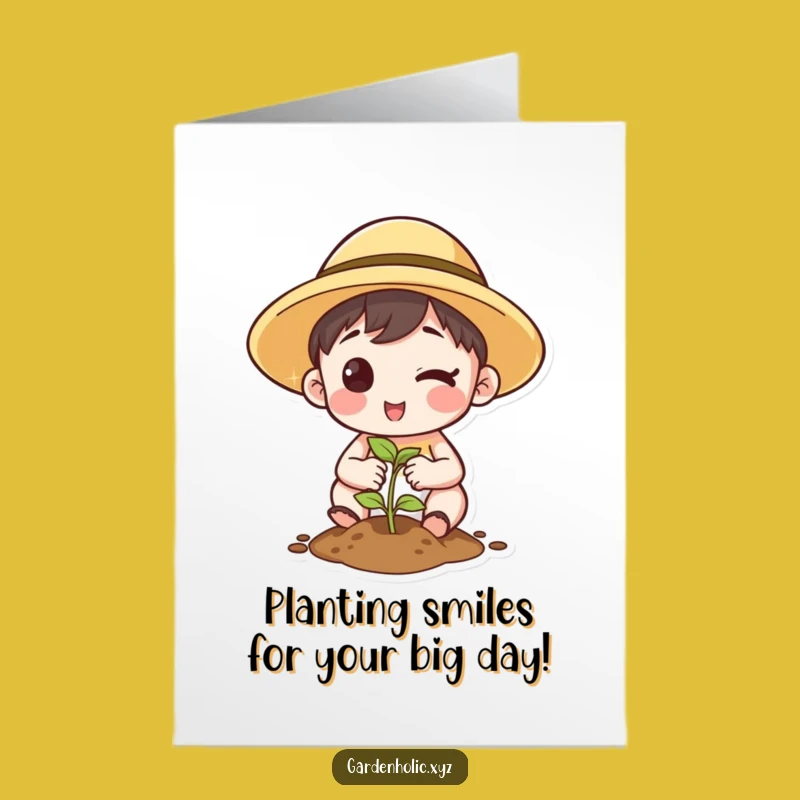 Free Printable Birthday Card: Winking Gardener Greeting, Downloadable Funny Gift