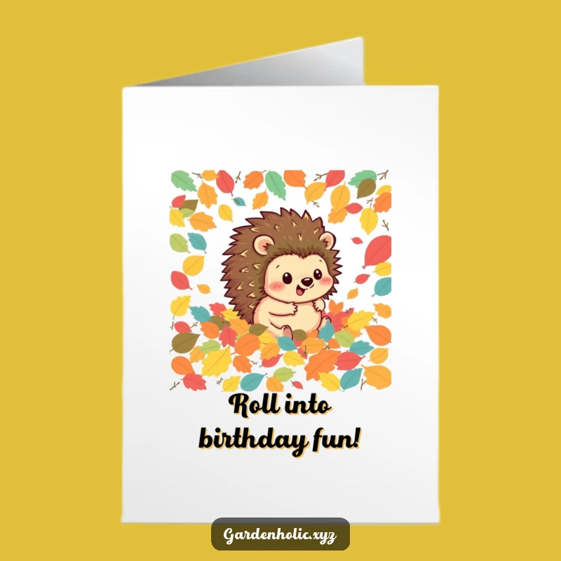 Free Printable Hedgehog Birthday Card - Cute & Funny Downloadable Autumn Gift