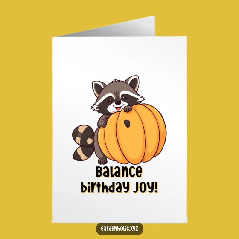 Free Printable Raccoon Pumpkin Birthday Card - Funny Rustic Downloadable Gift