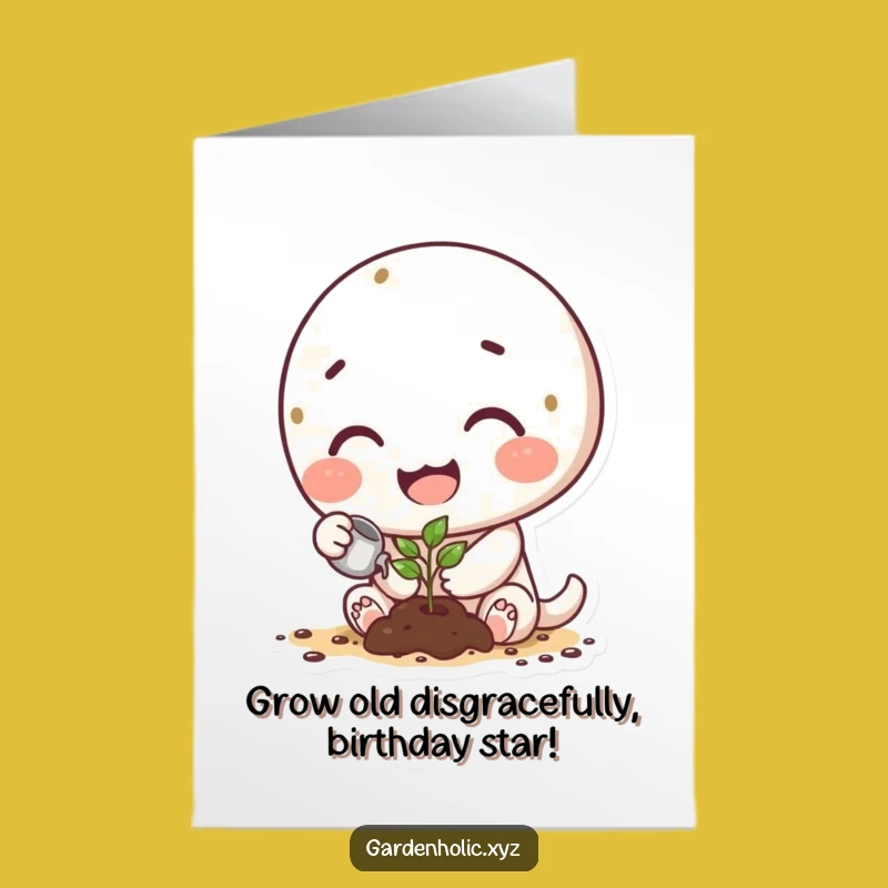 Free Printable Birthday Card: Funny Gardener Character - Grow Fun Downloadable Gift
