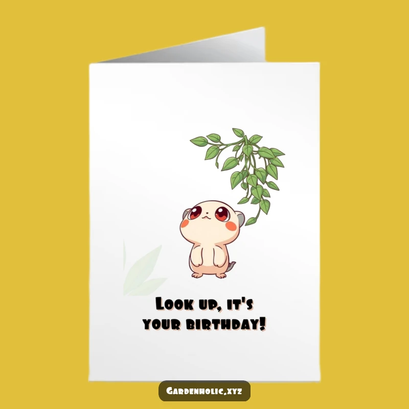 Free Printable Birthday Card: Wide-Eyed Creature Funny Downloadable Gift