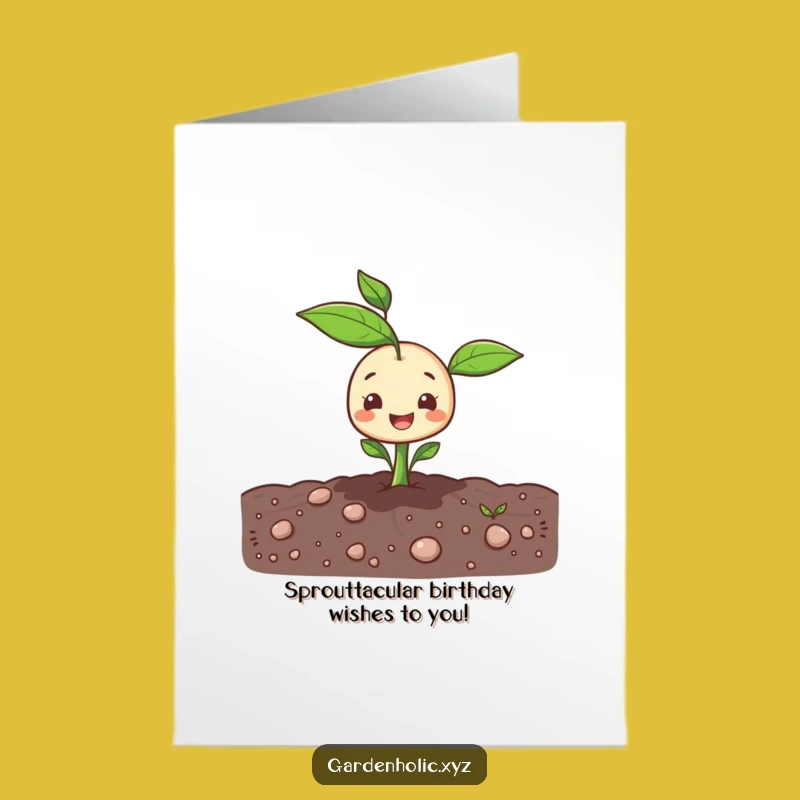 Free Printable Birthday Card: Sprout's Big Day, Growing Wishes Downloadable