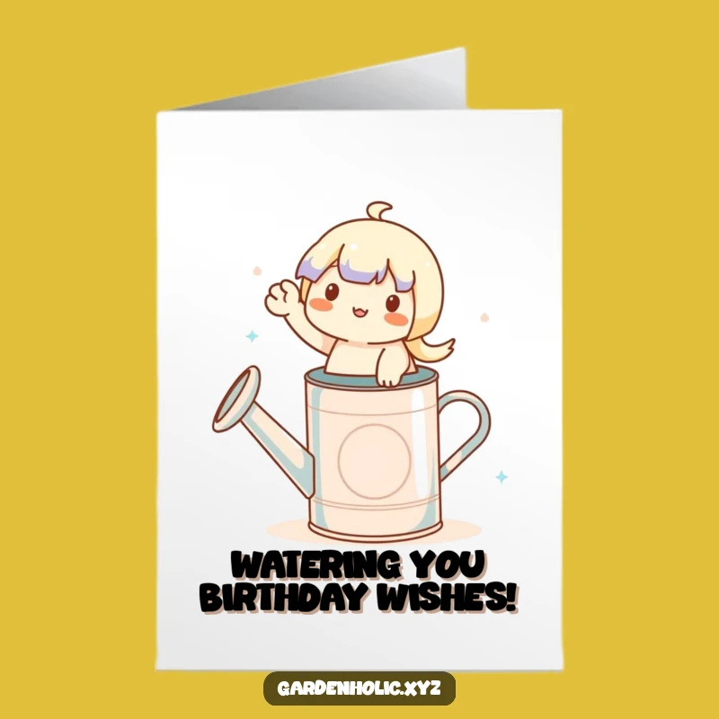 Free Printable Birthday Card: Waving Character, Funny Digital Download Gift