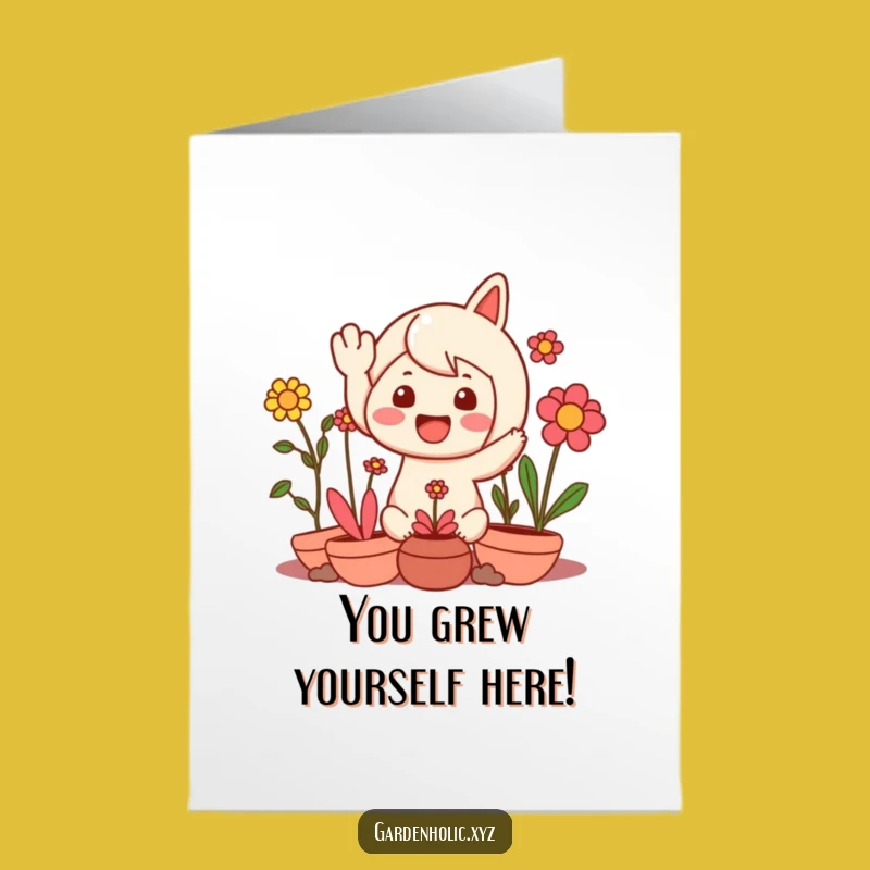 Free Printable Congrats Card: Happy Plants Victory Wave - Funny Downloadable Gift