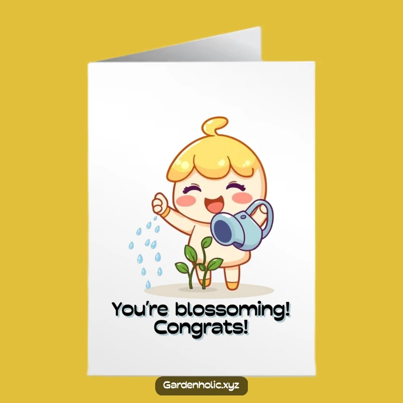 Free Printable Congrats Card: Joyful Gardener, New Beginnings, Cute Sprout
