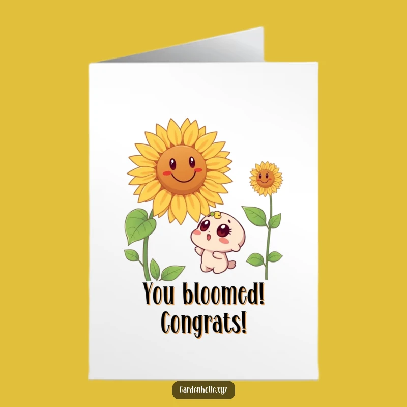 Free Printable Congratulations Card: Sunflower Surprise - Funny Downloadable Gift