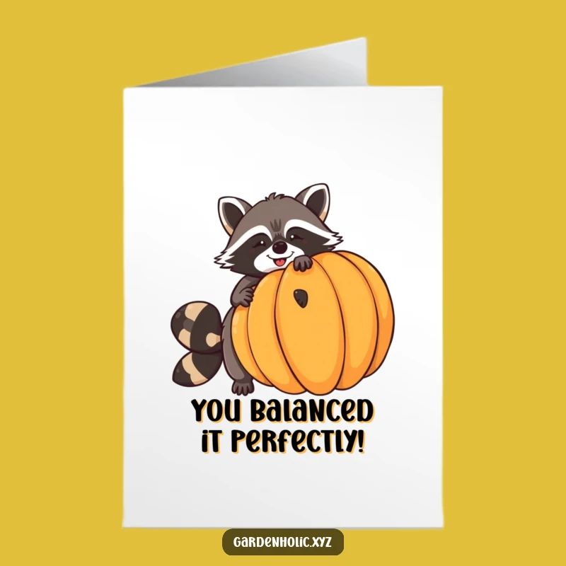 Free Printable Raccoon Pumpkin Congrats Card - Hilarious Downloadable Celebration Gift