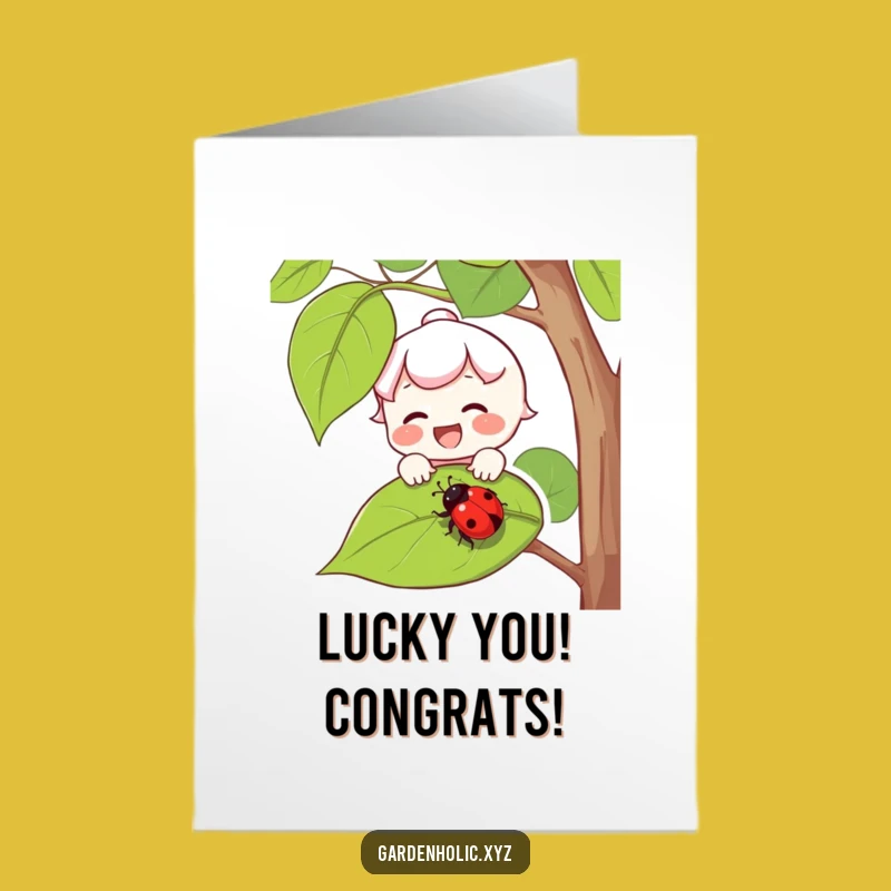 Free Printable Congrats Card: Joyful Nature Character - Catch Success Downloadable Gift