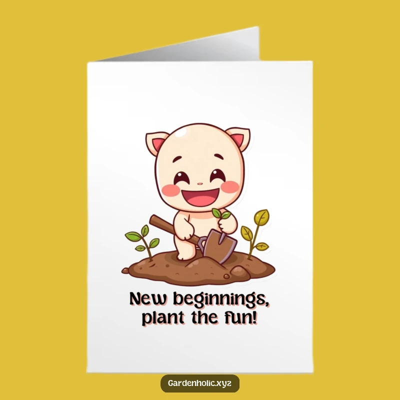 Free Printable Congrats Card: Cheerful Planter Character - Sow Success Downloadable Gift