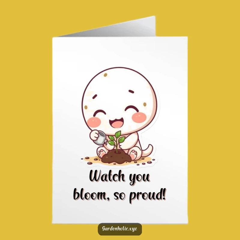 Free Printable Congrats Card: Funny Gardener Character - Grow Success Downloadable Gift