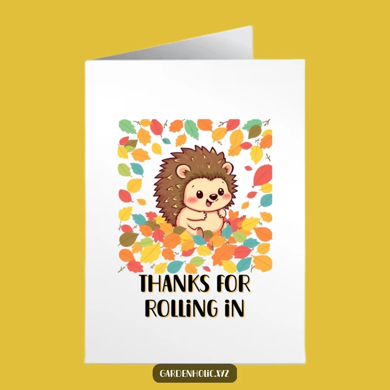 Free Printable Hedgehog Thank You Card - Cute Downloadable Autumn Appreciation Gift