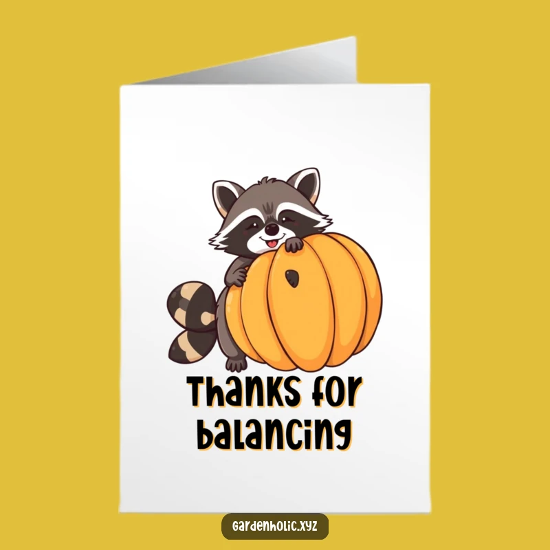 Free Printable Raccoon Pumpkin Thank You Card - Cute Downloadable Appreciation Gift