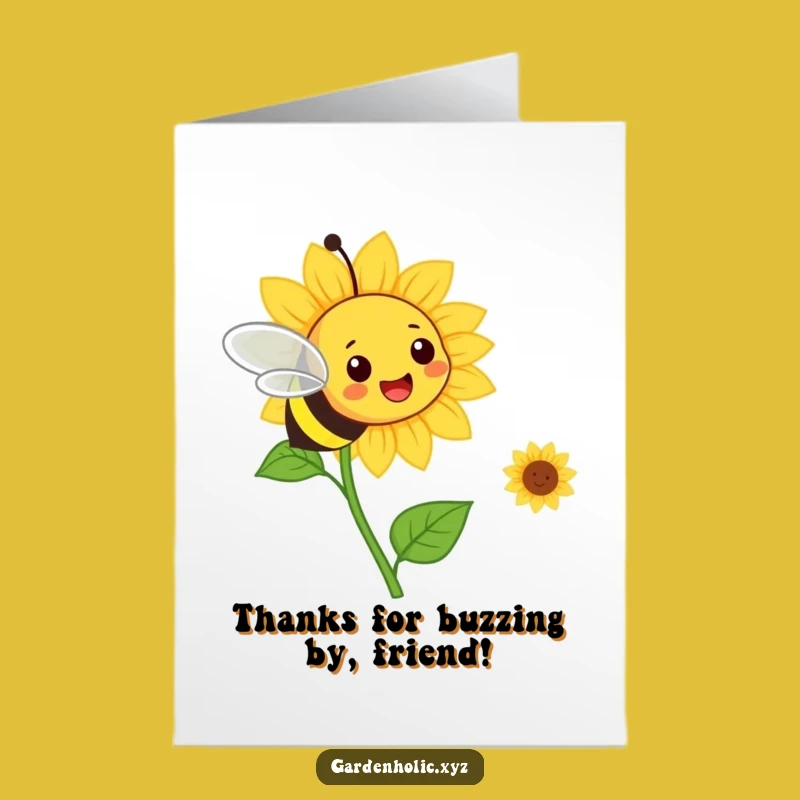 Free Printable Thank You Card: Bee Grateful, Sunflower Sweetness, Downloadable
