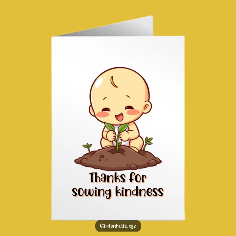 Free Printable Thank You Card: Planting Character Funny Downloadable Gift