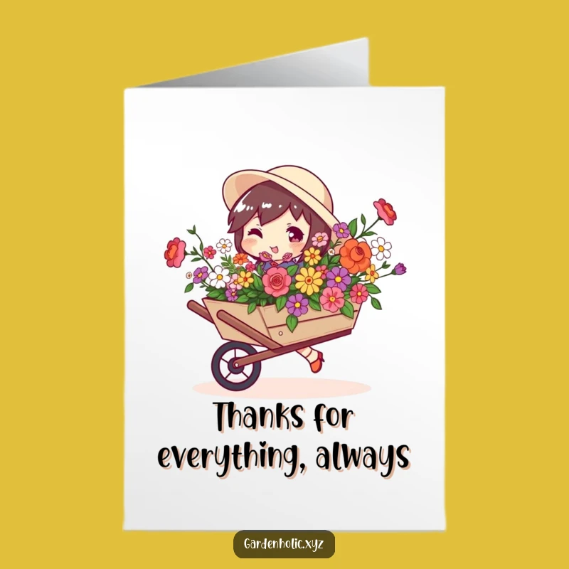 Free Printable Thank You Card: Blooming Thanks, Cheerful Downloadable Gift