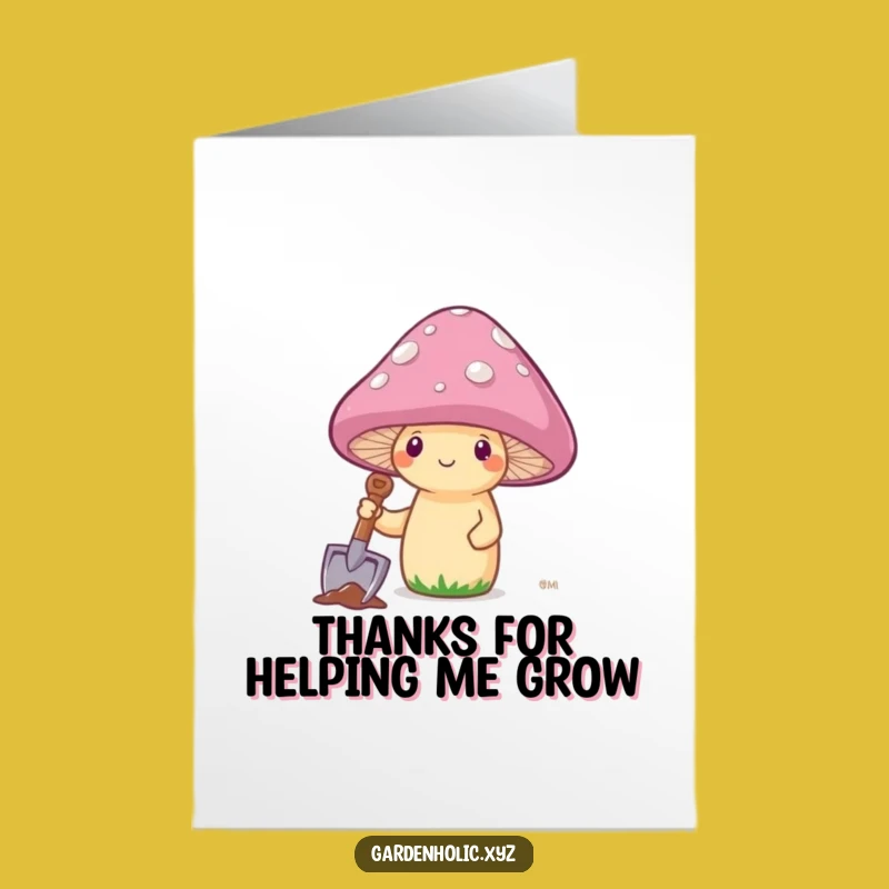 Free Printable Thank You Card Mushroom Planting Cap Funny Gratitude Download