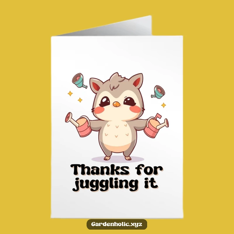 Free Printable Thank You Card: Juggling Thanks, Quirky Downloadable Gift